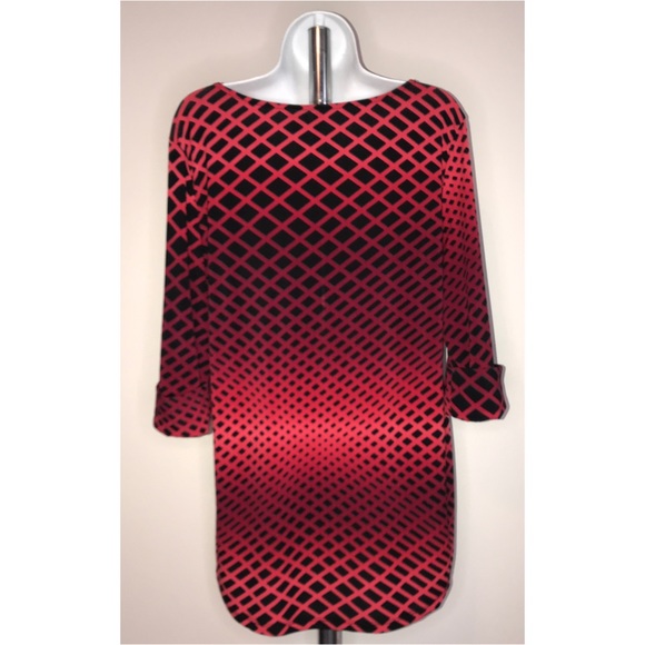 New Directions Large Red Pattern Blouse Top - Picture 2 of 5